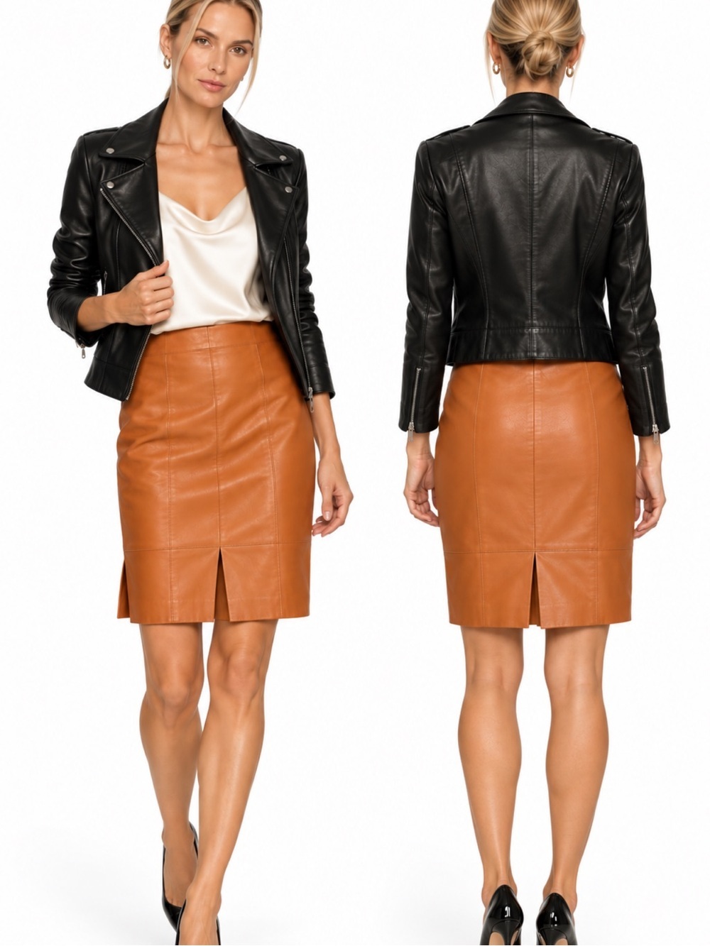 Akris Lamb Leather Skirt